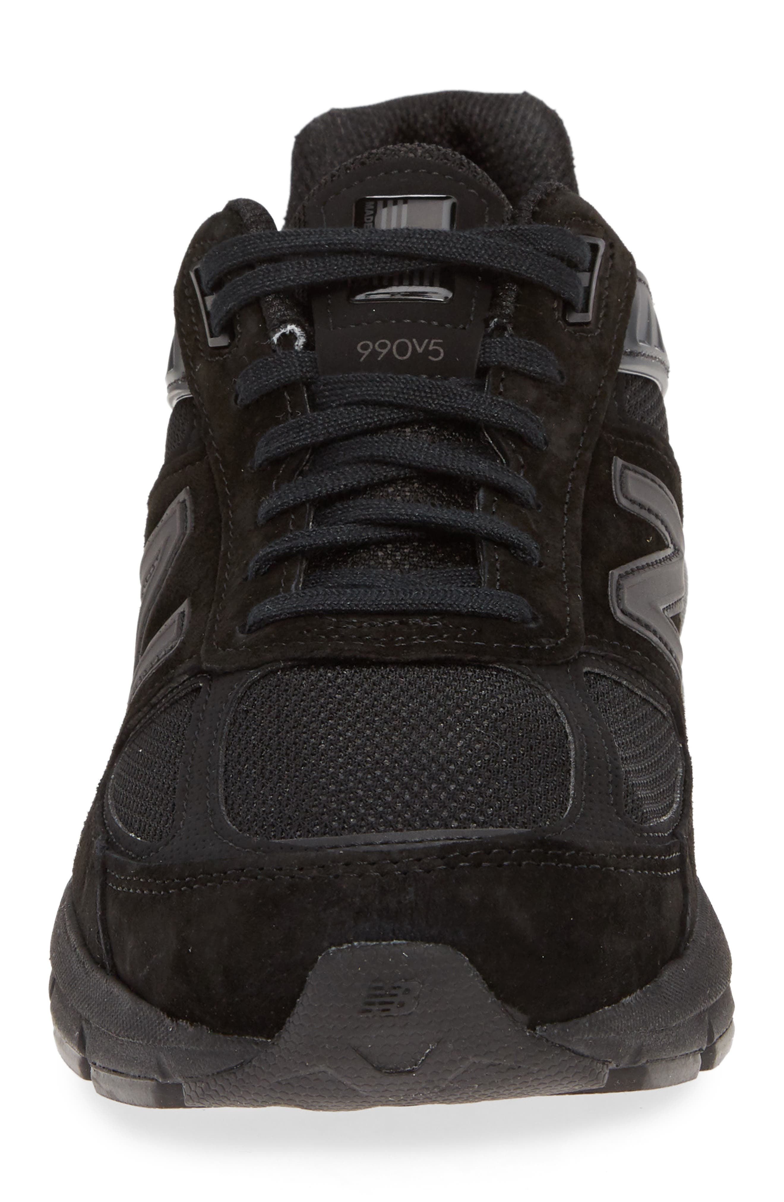 Made in USA 990 v5 Running Shoe, Alternate, color, BLACK