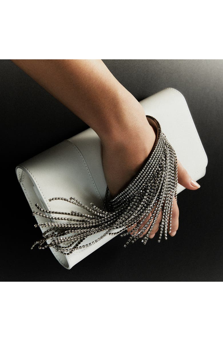 PERRIN PARIS L'Eiffel Clutch Cascade, Alternate, color, White / Strass