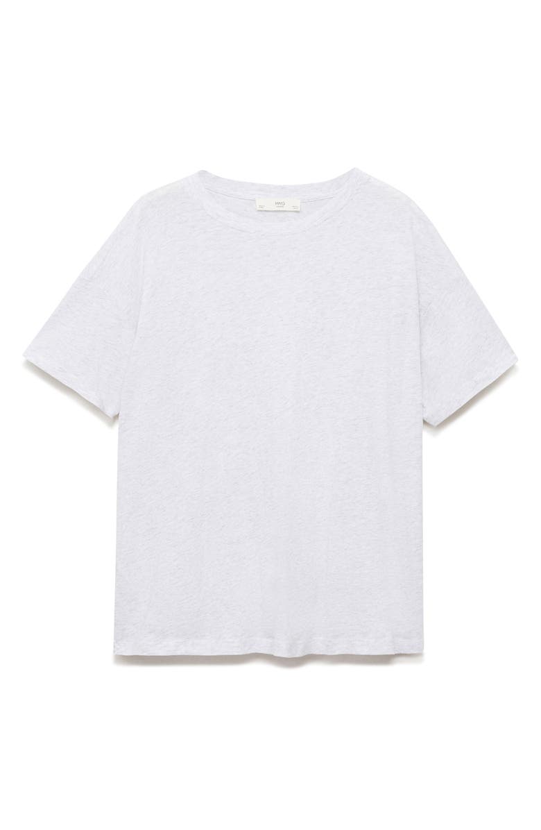 MANGO Cotton Crewneck T-Shirt, Alternate, color, Vanilla