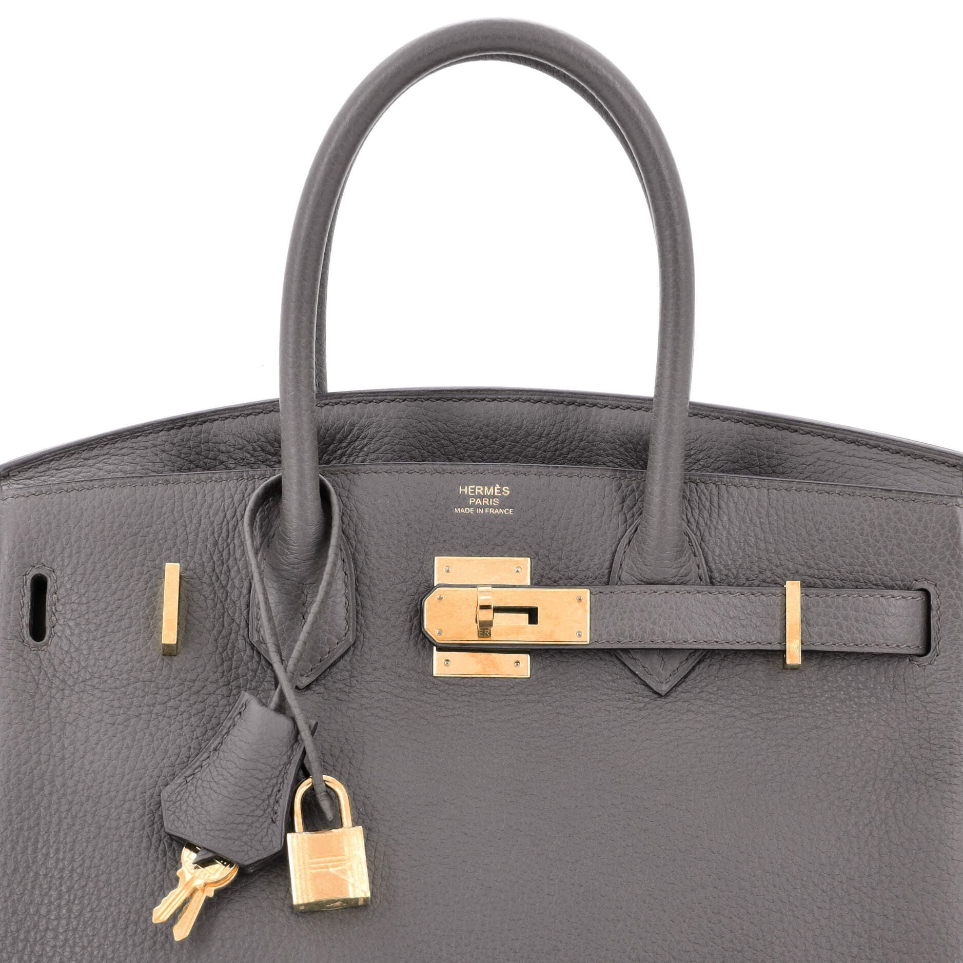 Pre-Owned Hermes Birkin Handbag Grey Togo with Gold Hardware 30, Alternate, color, 