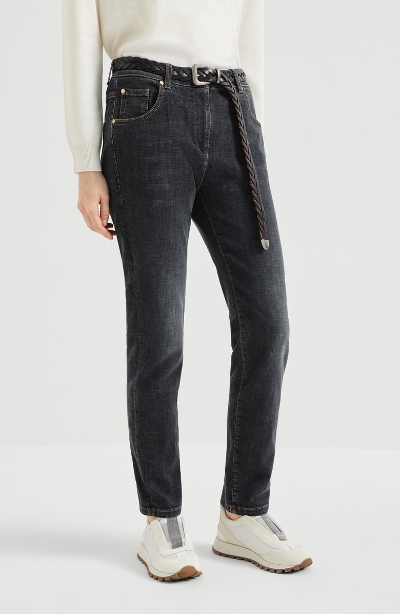 Brunello Cucinelli Slim trousers, Alternate, color, Dark Grey