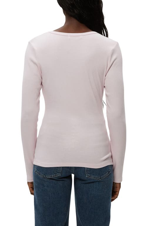 Michael Stars Remi V-neck Rib Top In Lychee