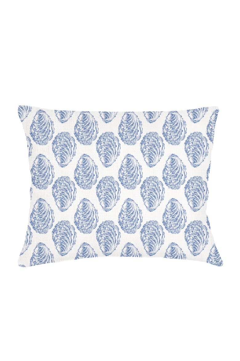 Drifted Oyster Linen Dutch Euro Pillow with Down Insert, Main, color, Navy Blue