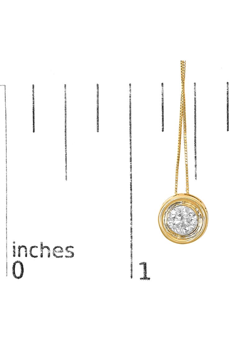 14K Yellow Gold 1 3/8 Cttw Bezel Set Round Diamond Solitaire Pendant Necklace, Alternate, color, Yellow