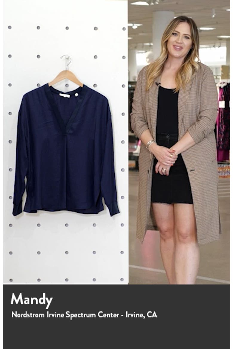 V-Neck Long Sleeve Rib Trim Top video