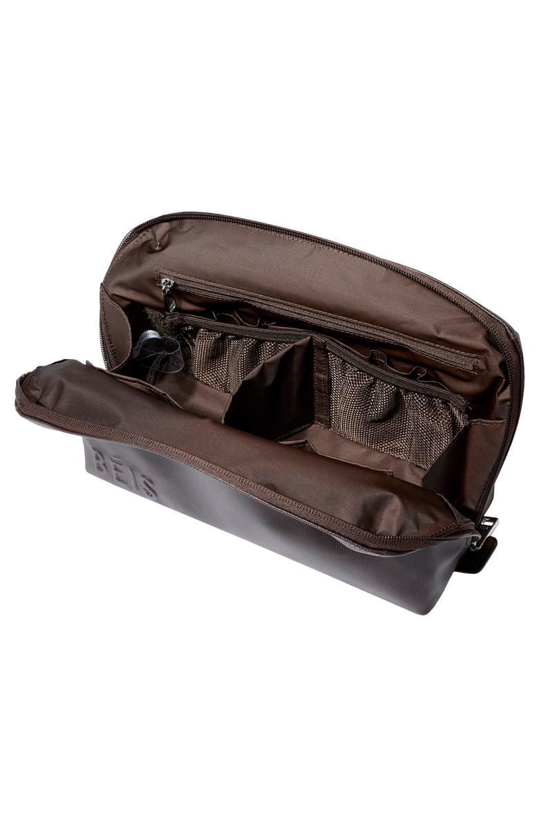 Béis The Medium Cosmetic Pouch, Alternate, color, Espresso