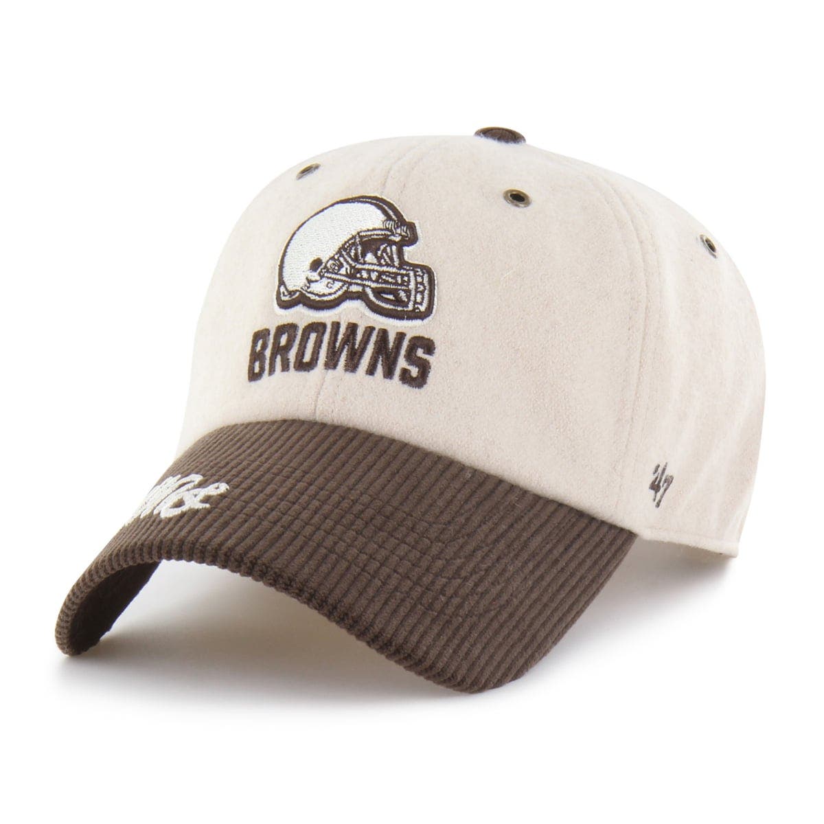 '47 Women's '47 Natural/Brown Cleveland Browns Rope Script Clean Up ...
