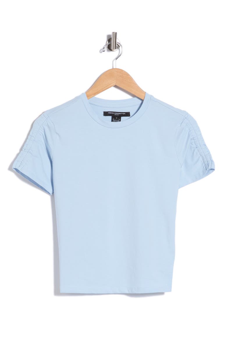 Rallie Ruched Sleeve Cotton T-Shirt, Alternate, color, CASHMERE BLUE