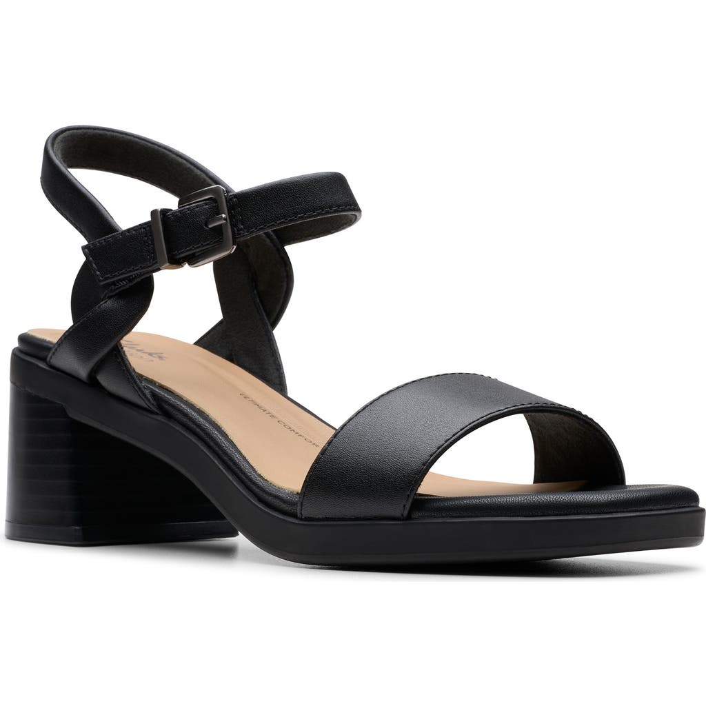 Clarks ® Jaylan Ray Sandal In Black Leather
