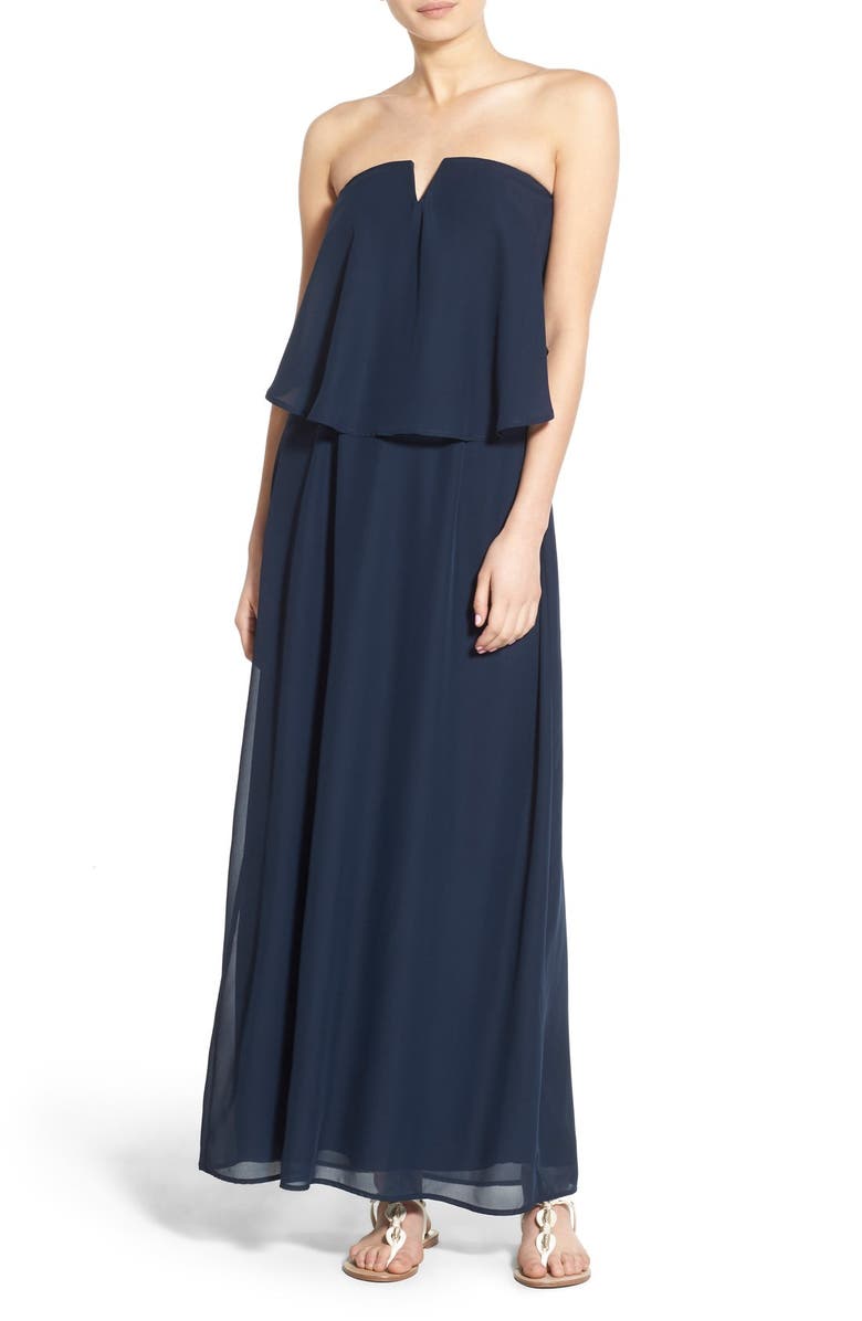 Way-In Strapless Popover Maxi Dress, Main, color, 