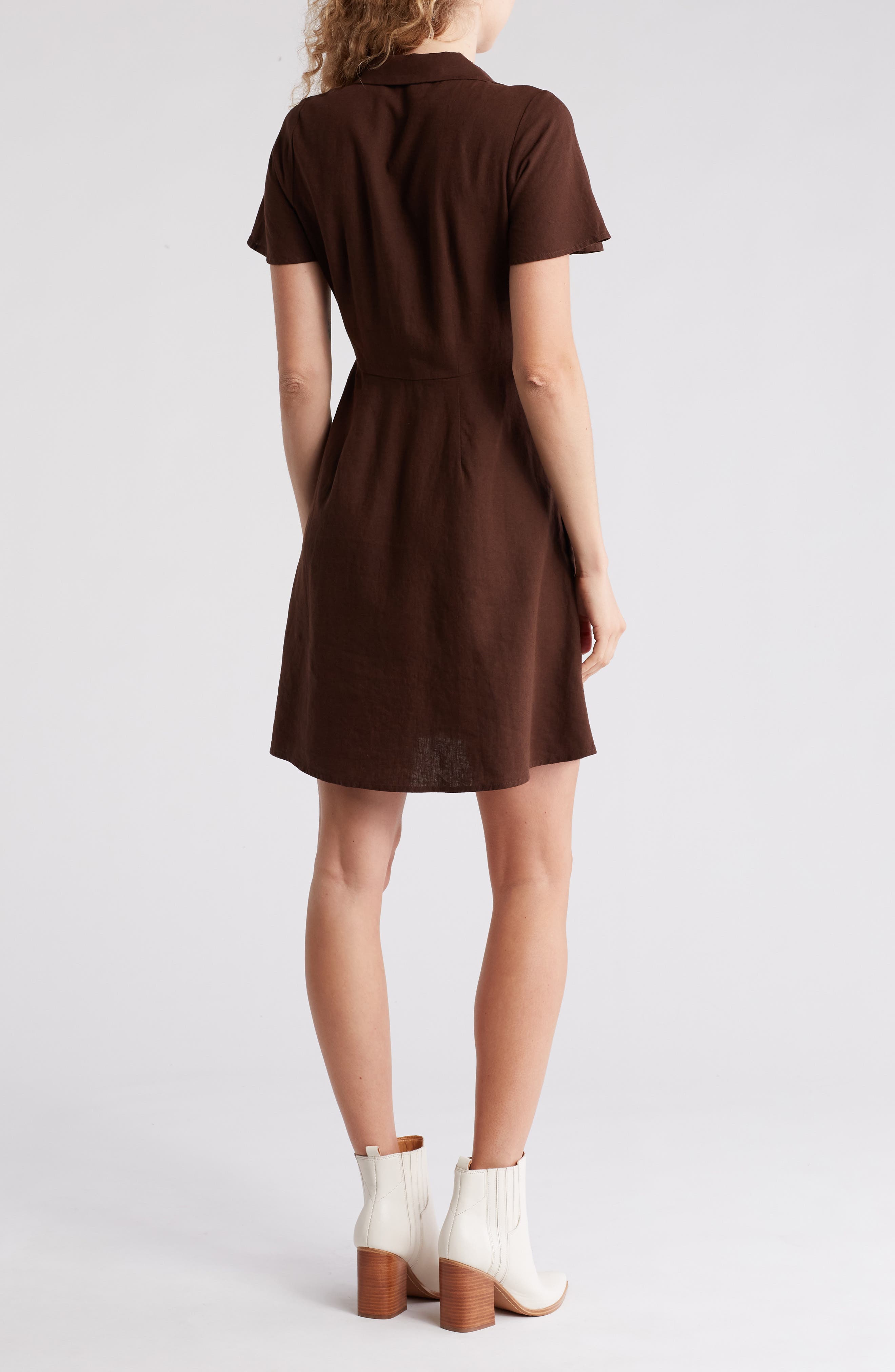 Madewell Kathy Retro Short Sleeve Mini Shirtdress (Women) | Nordstromrack