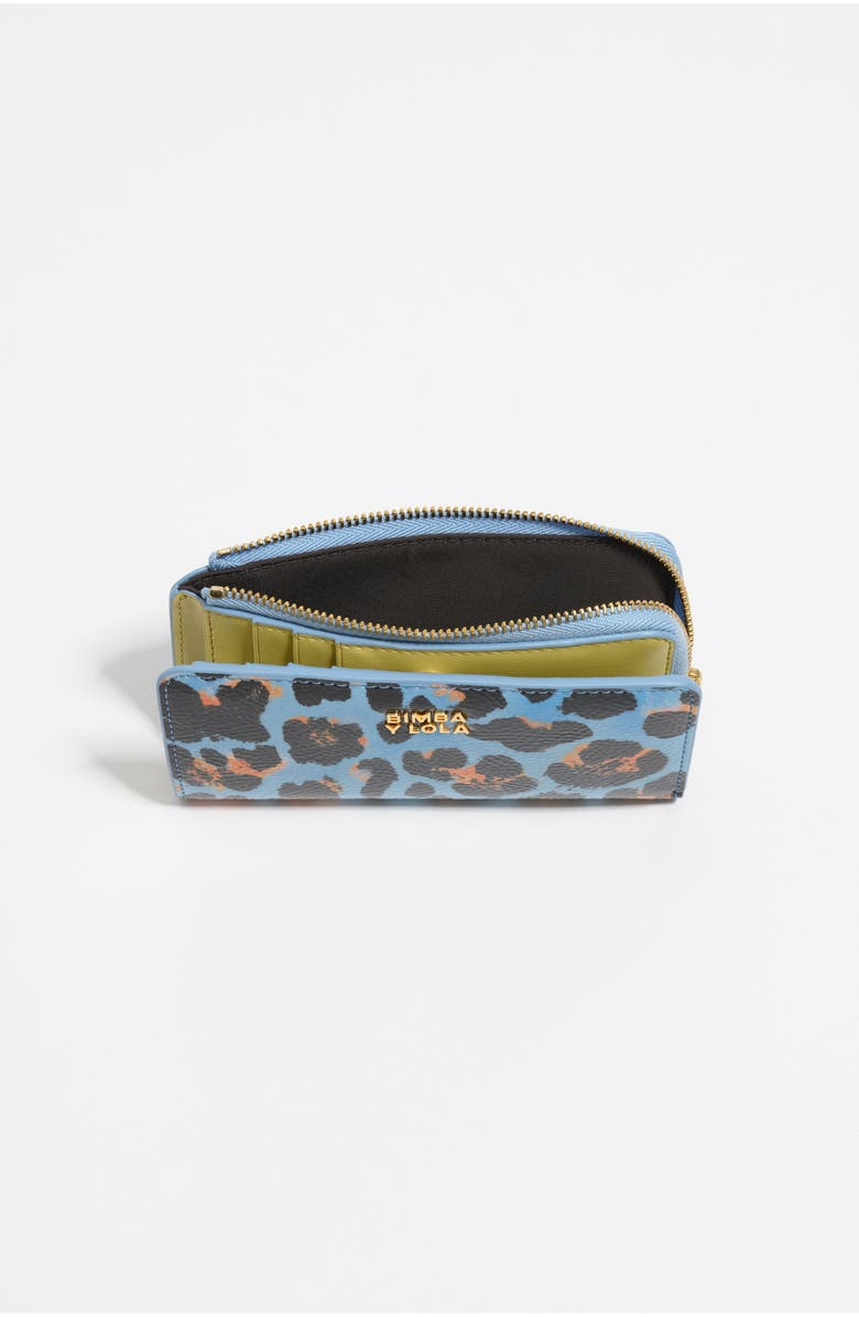 Bimba y Lola Textured Leopard Print Compact Wallet, Alternate, color, Leopard Pastel Blue