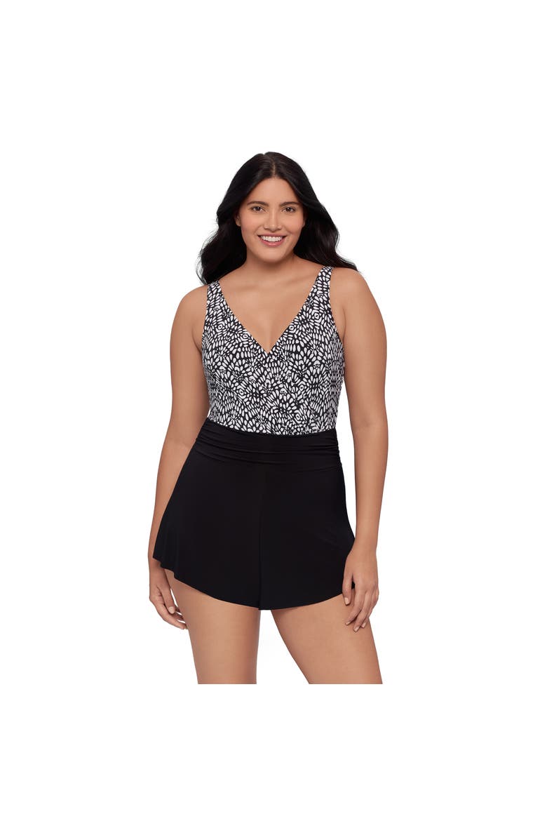Rebecca Surplice Swim Romper with Pockets, Alternate, color, Balinese Block
