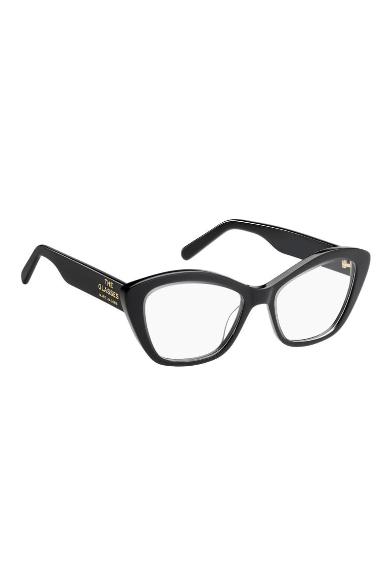 53mm Rectangular Optical Glasses, Alternate, color, CRYSTAL BLACK