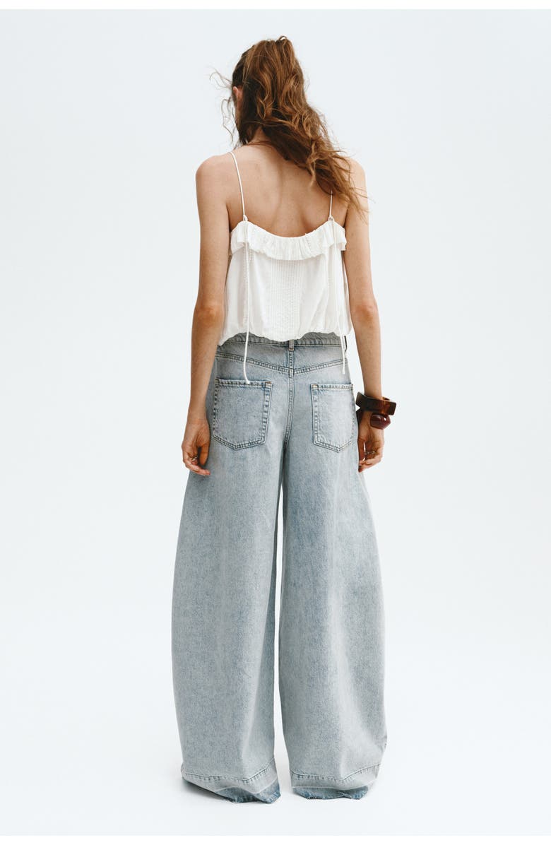 H&M Wide-leg Jeans, Alternate, color, Light Denim Blue