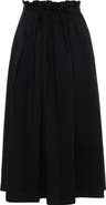 E.U.X. Exclusive Cotton Paper Bag Waist Elastic Midi Skirt