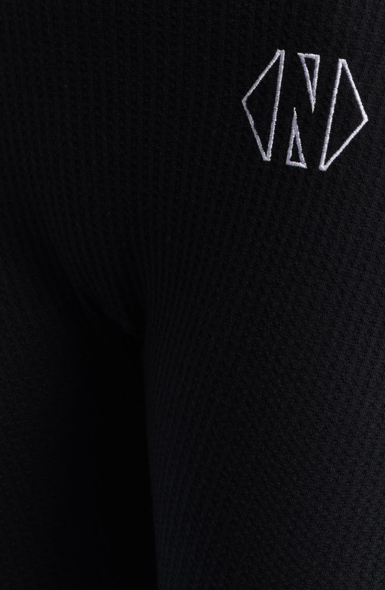 NIKKI LUND Sugar High Waist Waffle Knit Flare Pants, Alternate, color, Black