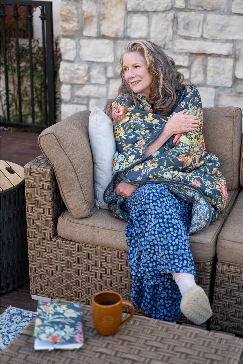 Eternal Rose Throw, Navy, Alternate, color, Navy