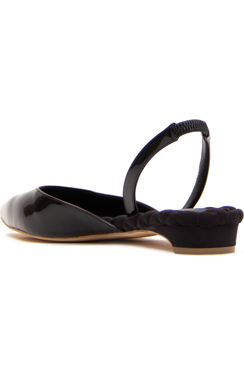 Aera Jackie vegan slingback flat sandal, Alternate, color, Black Patent