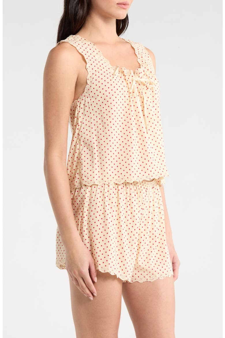 Hazel Eyelet Organic Cotton Blend Pajamas, Alternate, color, MARILYN DOT