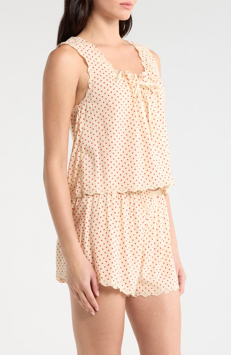 Reformation Hazel Eyelet Organic Cotton Blend Pajamas, Alternate, color, Marilyn Dot