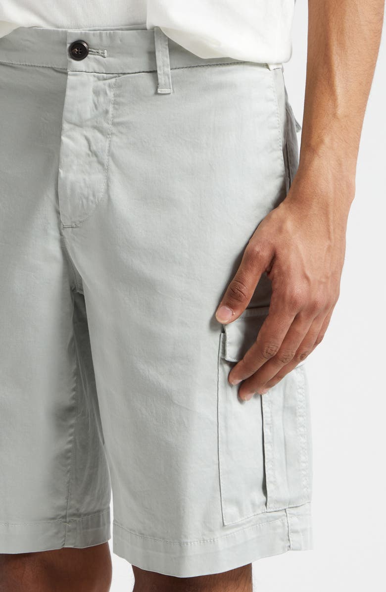 Eleventy Stretch Cotton Cargo Bermuda Shorts, Alternate, color, Light Green