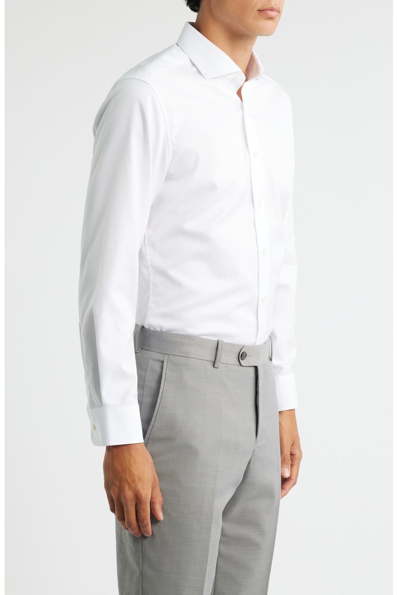 Slim Fit Non-Iron Cotton Twill Cover Shirt, Alternate, color, WHITE