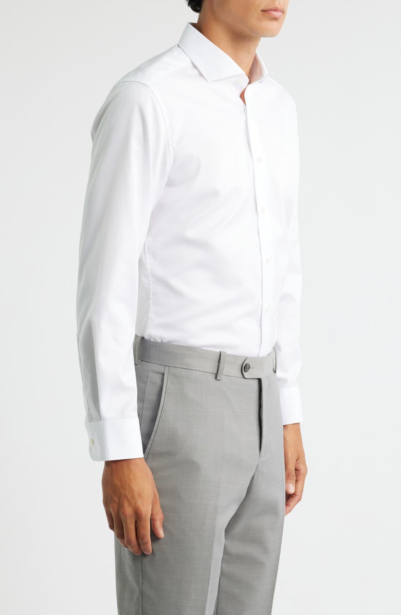 Eterna Slim Fit Non-Iron Cotton Twill Cover Shirt, Alternate, color, White