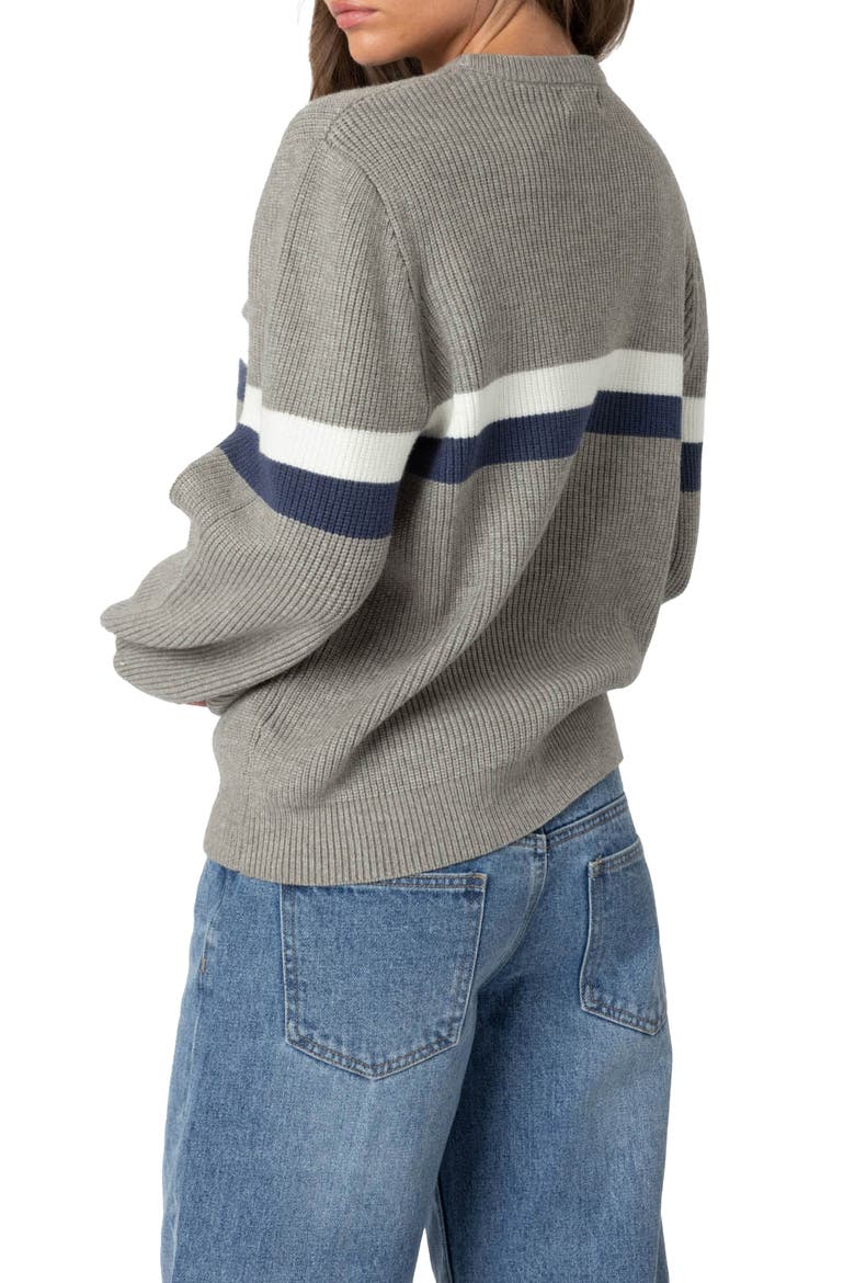 Stripe Oversize Sweater, Alternate, color, GRAY-MELANGE