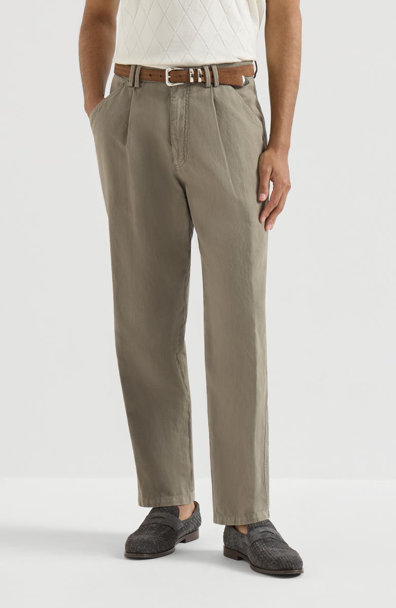 Brunello Cucinelli Garment-dyed trousers, Alternate, color, Military