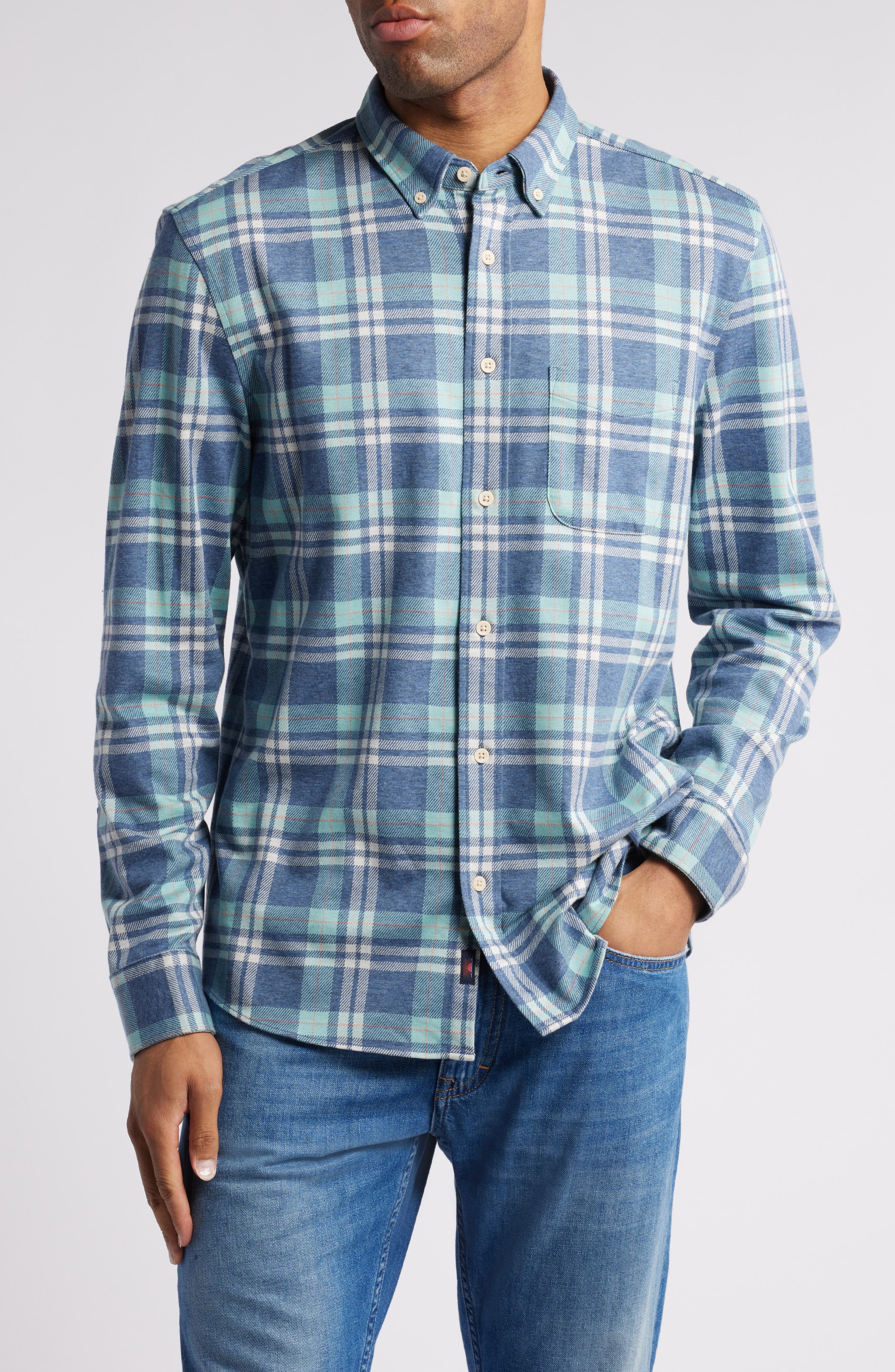 Faherty Coastline Knit Button-Down Shirt