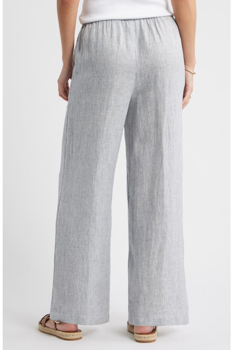 Easy Wide Leg Linen Pants, Alternate, color, BLUE VINTAGE WHITE LEAH STRIPE