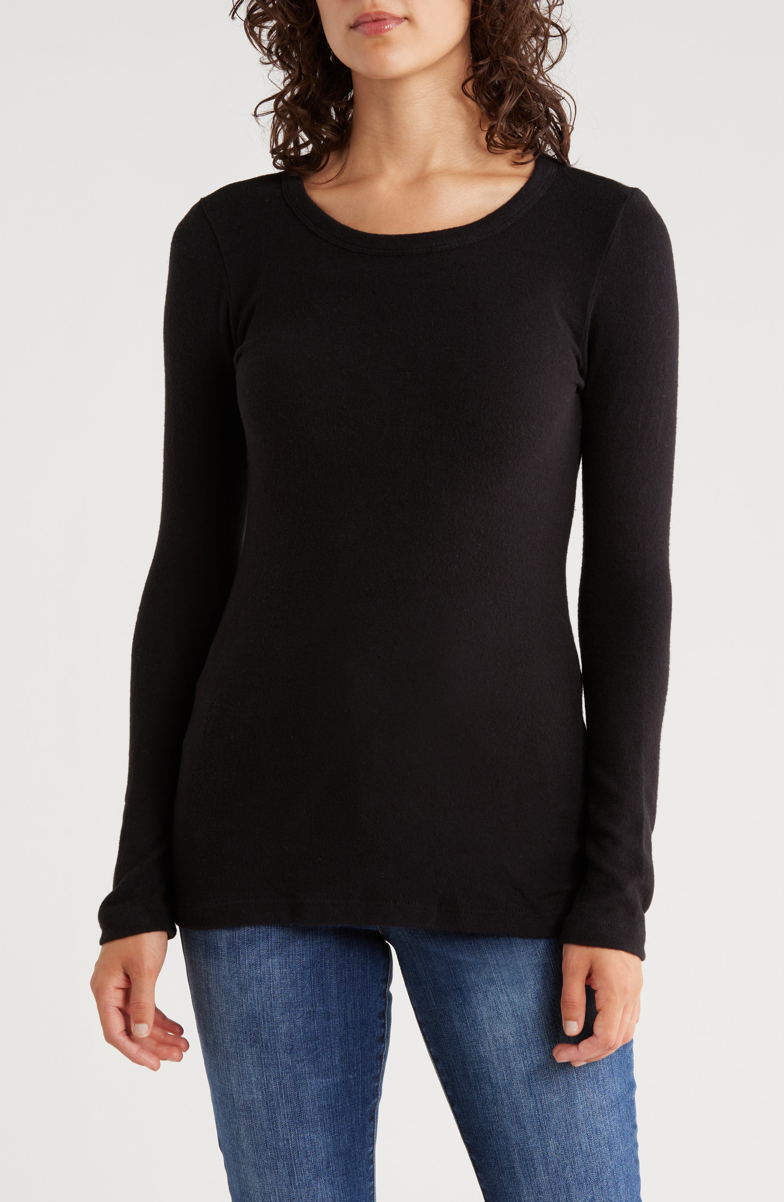 Renee C Brushed Knit Long Sleeve Top