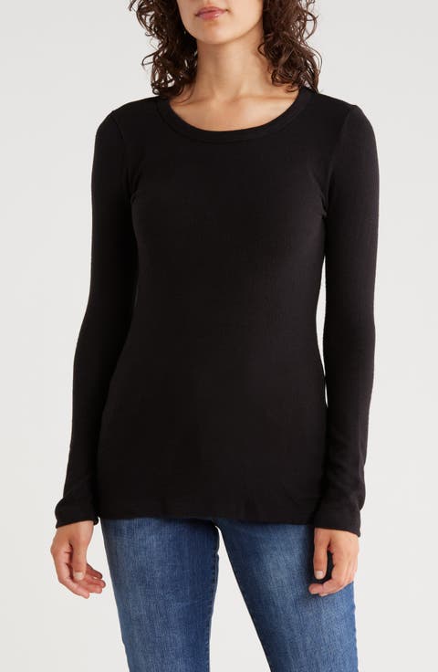 Brushed Knit Long Sleeve Top