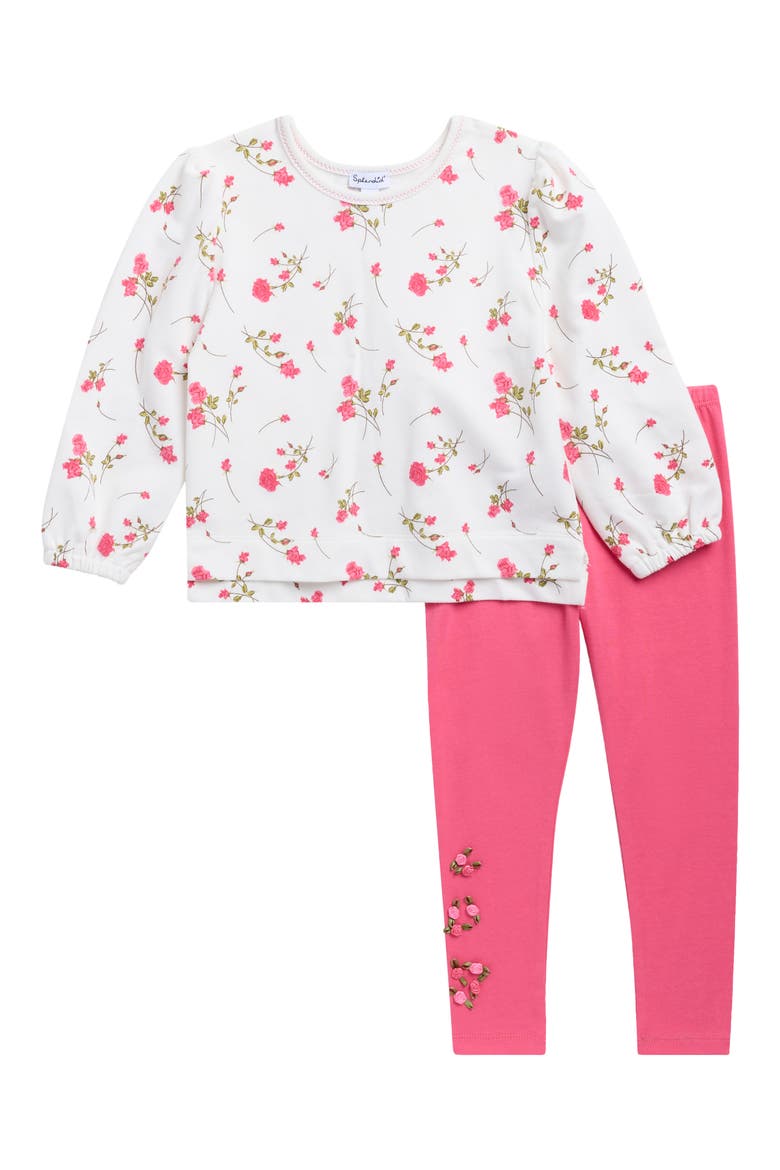 Kids' Camellia Rose Pullover & Leggings Set, Main, color, CAMLLIA ROSE