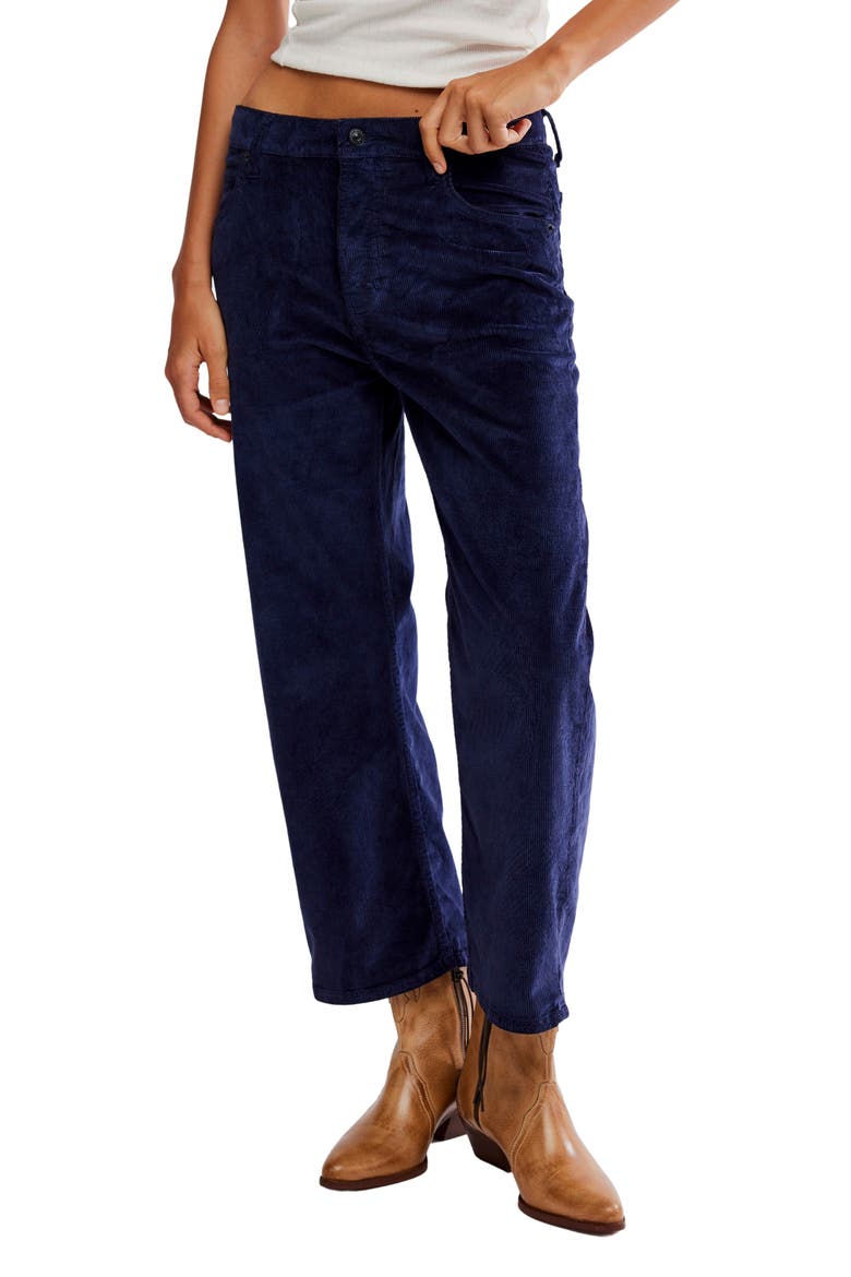 Deep Trance Corduroy Wide Leg Ankle Pants, Main, color, DEEP SEAS