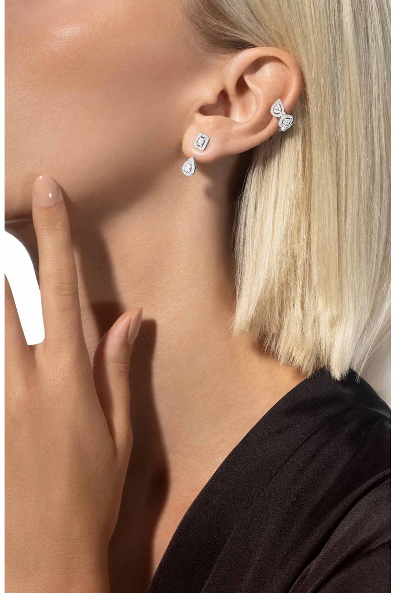 My Twin Diamond Ear Jackets, Alternate, color, WHITE GOLD