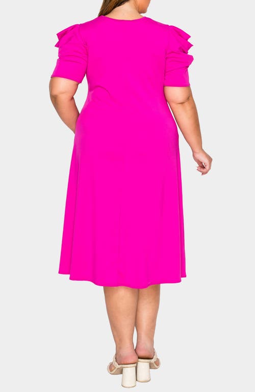 L I V D Aleyna Puff Sleeve A-line Dress In Pink