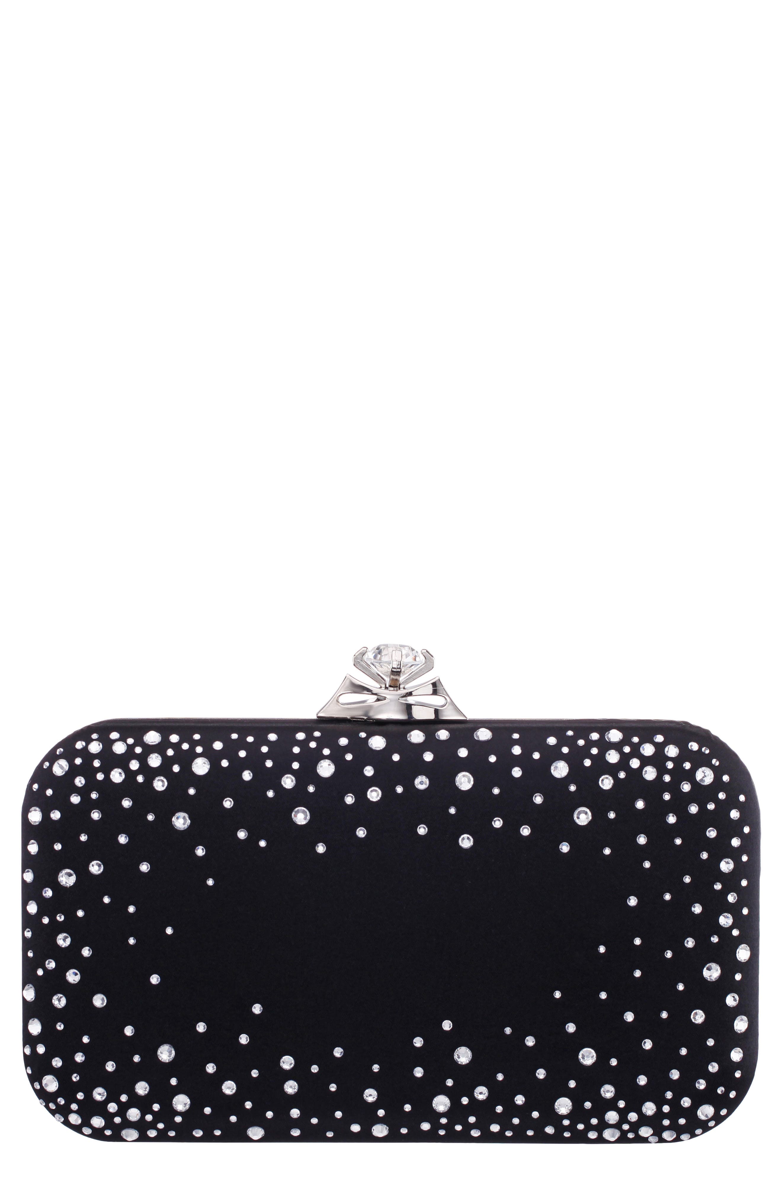 Nina Lindsay Frame Clutch, Main, color, Black