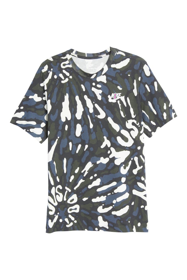 Sportswear Black Light Tie Dye Graphic Tee, Alternate, color, SAIL/ BLACK