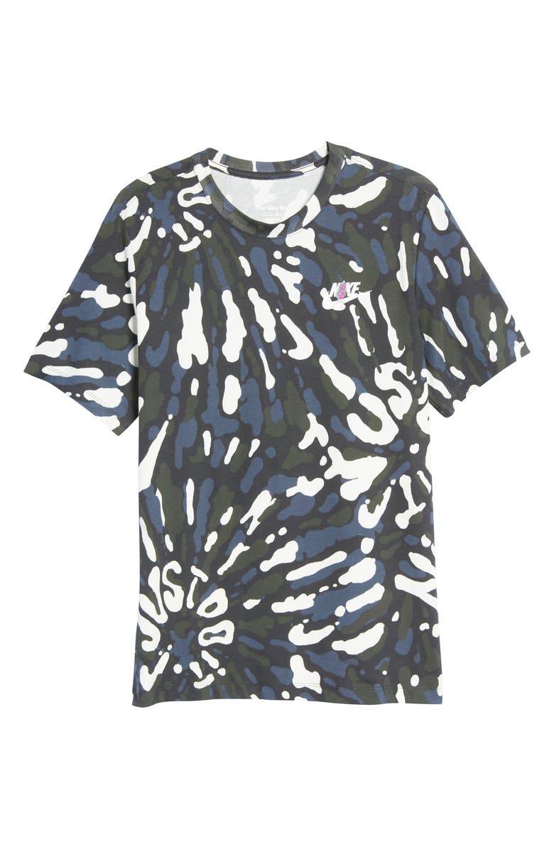 Nike Sportswear Black Light Tie Dye Graphic Tee, Alternate, color,