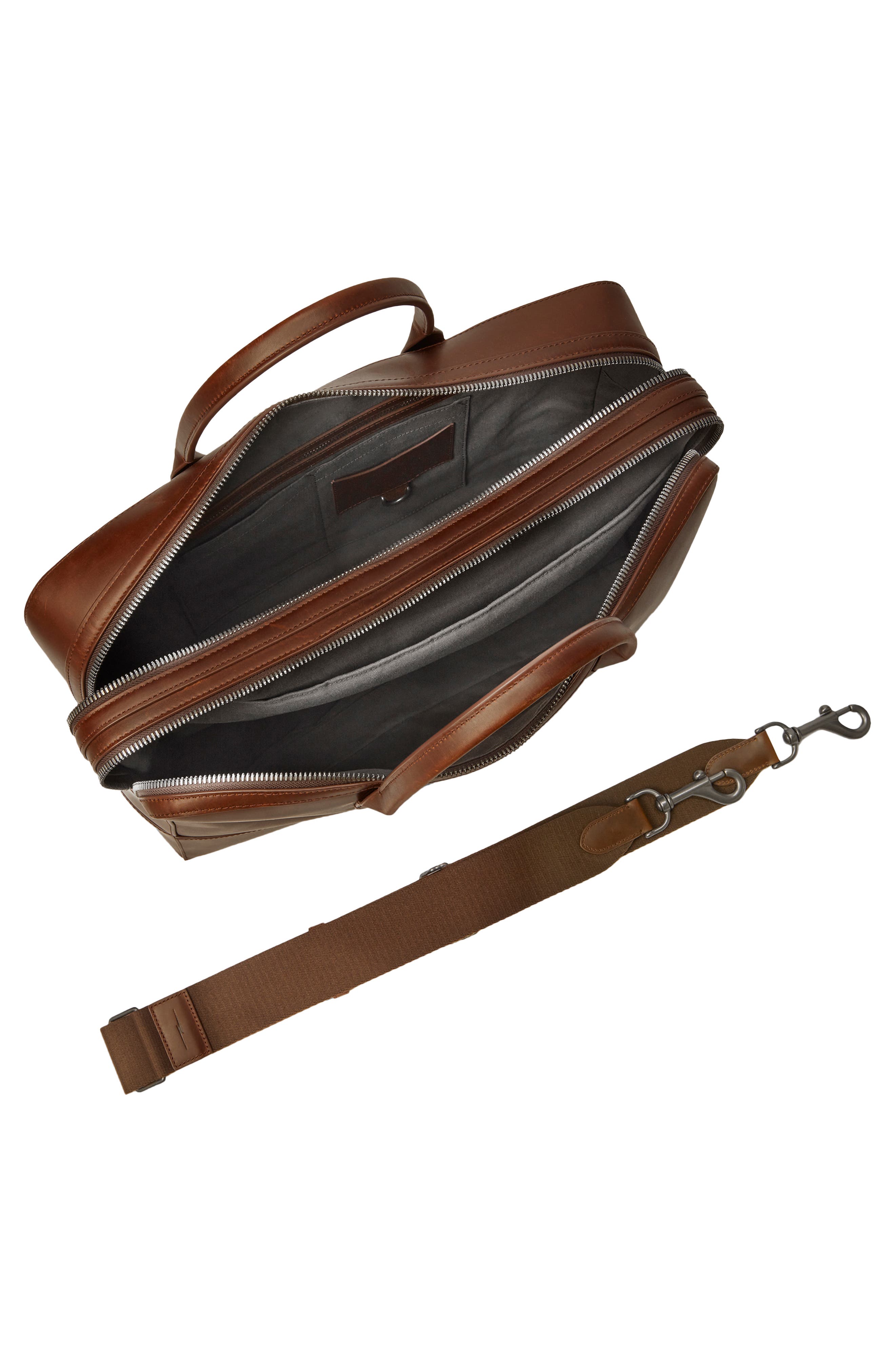 Shinola Canfield Brief Leather Messenger Bag, Alternate, color, 