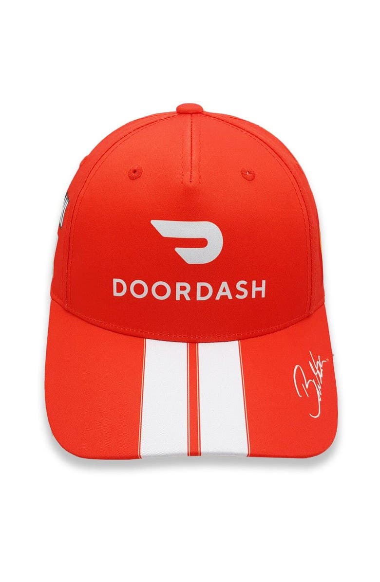 CHECKERED FLAG Men's Checkered Flag Red/White Bubba Wallace DoorDash Uniform Adjustable Hat, Main, color,