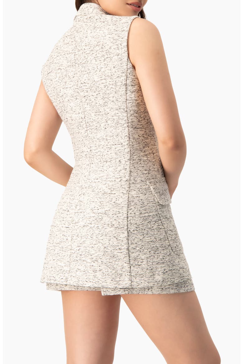 Double-Breasted Bouclé Blazer Vest, Alternate, color, Ivory