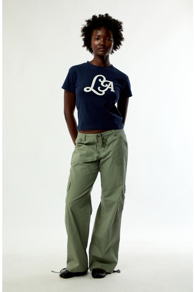 LA Relaxed Cotton T-Shirt, Alternate, color, NAVY
