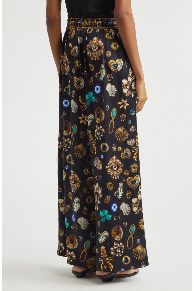 Amulets & Alchemy Print Wide Leg Silk Satin Pants, Alternate, color, AMULETS AND ALCHEMY