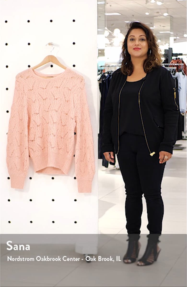 Pointelle Balloon Sleeve Sweater, sales video thumbnail