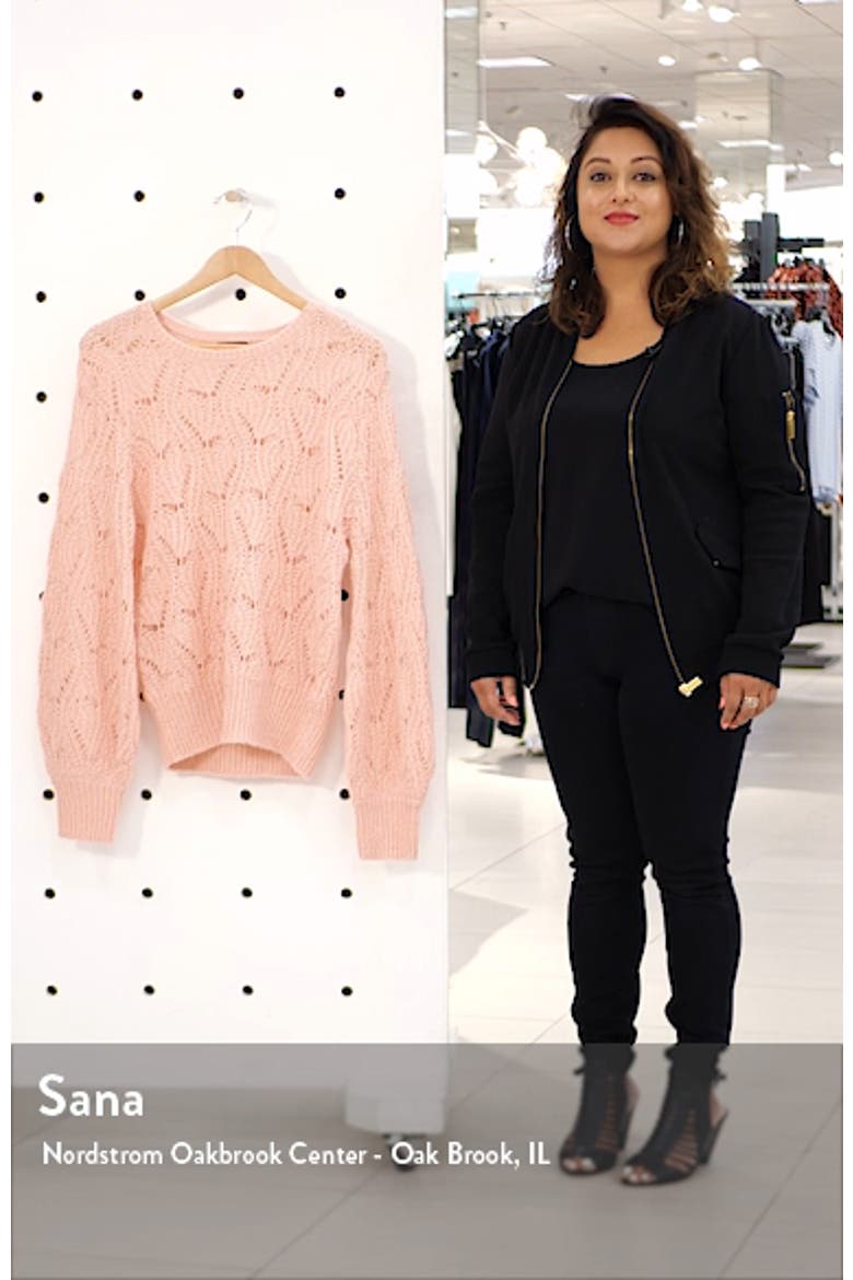 Pointelle Balloon Sleeve Sweater video