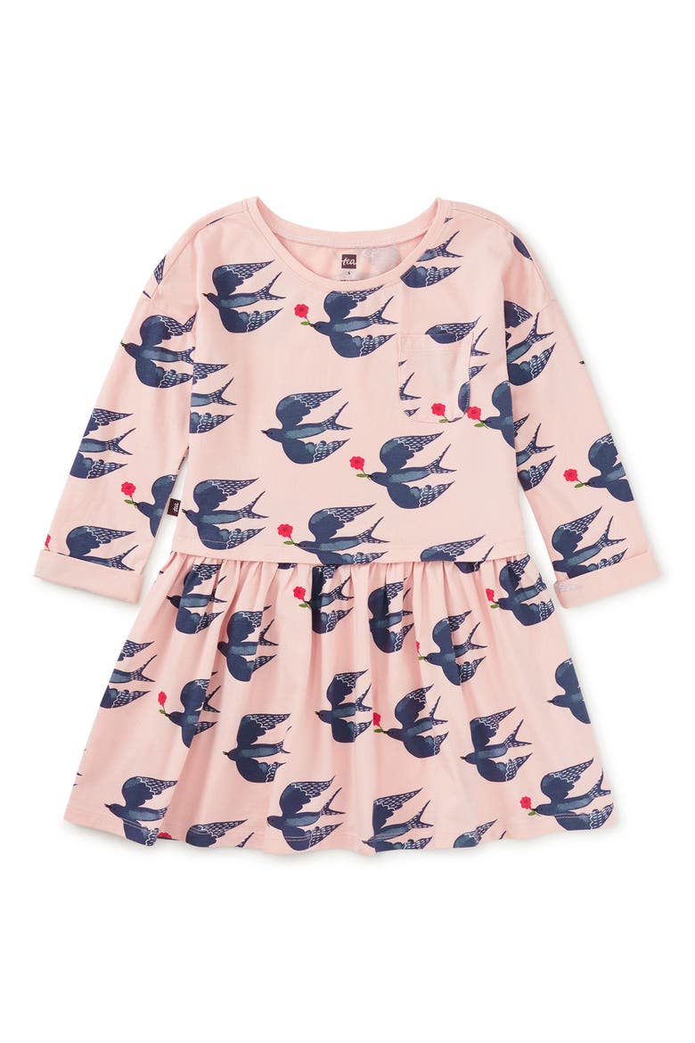 Printed Pocket Play Dress, Main, color, Magpies & Flowers