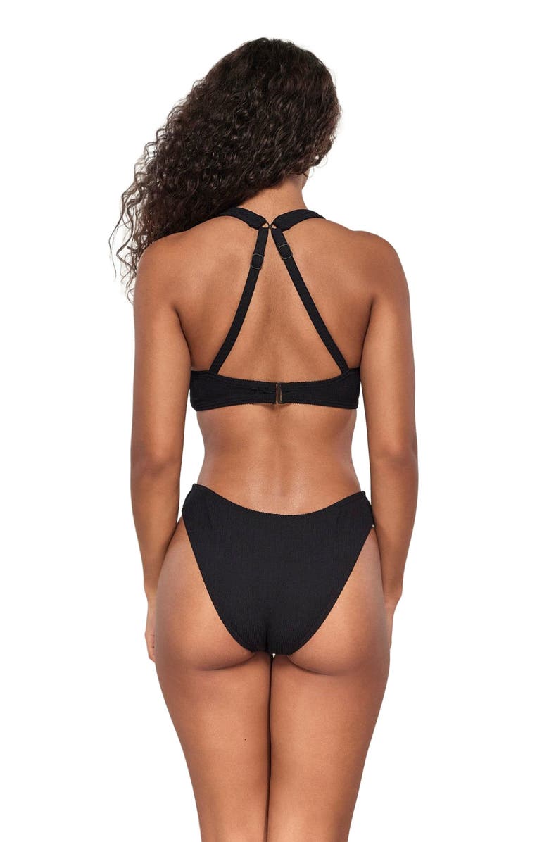 Pacifica by Sunsets Sandy Scoop Bikini Swim Bottoms, Alternate, color, Black Pacifica